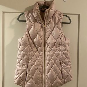 Athleta light pink down vest.